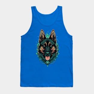 German Shepherd Dog Teal Tank Top